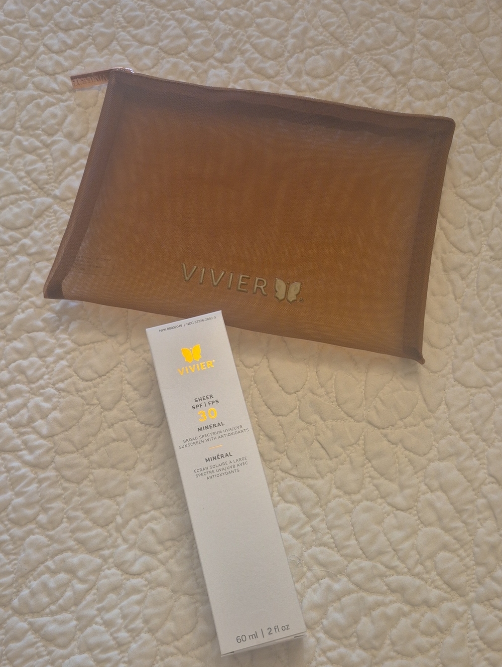 Vivier Sheer SPF 30 and Vivier Sheer Cosmetic Bag